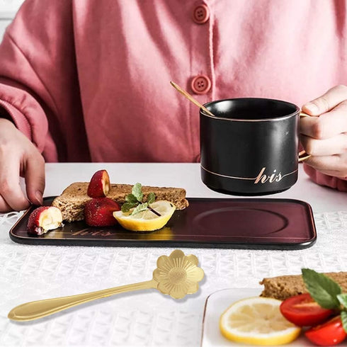 Stainless Steel Creative Flower Coffee Spoon Soup Spoons Sugar Spoons, Ice-Cream Tea Stirring Spoons 4.8 Inches Retro Dessert Demitasse Espresso S...