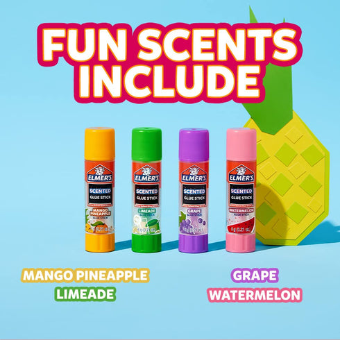 Elmer’s Scented Glue Sticks, Safe, Nontoxic School Glue, 4 Count (6g each)...