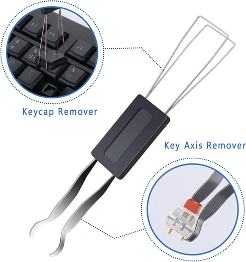 2 Pcs Keycap Puller Switch Puller+2 Pcs Keyboard Cleaning Brush, Stainless Steel Keycap Removal Tool for Mechanical Keyboard Clean Computer Cleani...