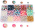 Beads 1140pcs Mix Rainbow Gradient Color Round 4 6 8 10mm Imitation Pearl No Holes for DIY Handmade Jewelry Making Craft...