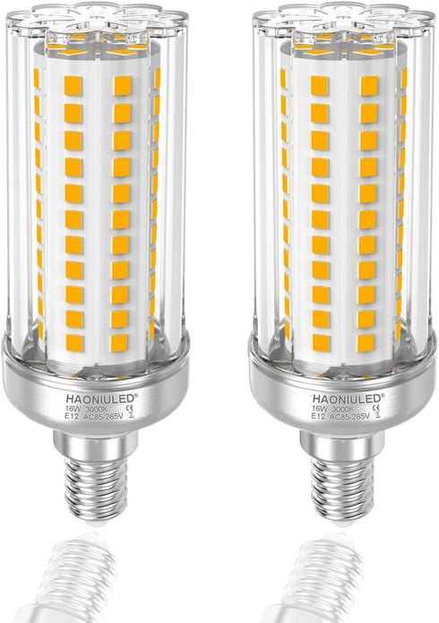 LED Light Bulb 16W E12 Base 150W Equivalent 1900 Lumen Warm White 3000K Non-dimmable Ceiling Fan Corn Lighting for Home Garage Indoor Pack of 2...