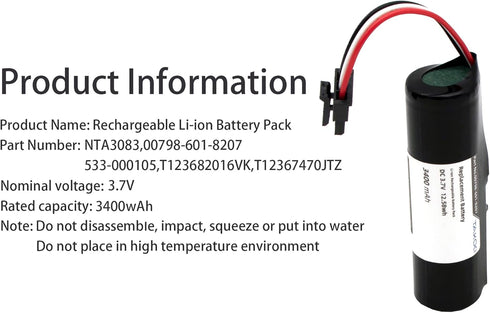 Replacement Battery for Logitech UE Boom/UE Boom2/UE Blast/UE Boom 3 Wireless Bluetooth Speaker fits Part No Logitech S-00151/S-00122/S-00170/S-00...