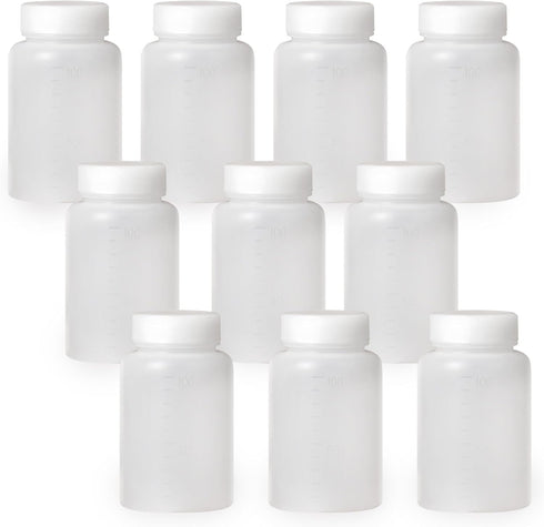 100ml/3.4oz Plastic Bottles Lab Chemical Reagent Bottle - Wide Mouth, Secure Sample Sealing, Liquid Storage Container 10 Pcs...