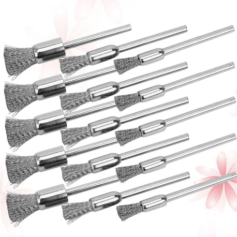 15Pcs Wire End Brush, Crimped End, Pen Shape Wire Wire Brush for Drill Attachment Wire Brush Wheel for Drill Metal Brush Drill Bits Hex Shank for ...