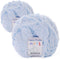 Chenille Yarn for Knitting Soft Poodle Yarn 2 Skeins Polyester 100%, 2.8oz(80g) Each, 55 Yards per Skein (Light Sky)......