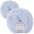 Chenille Yarn for Knitting Soft Poodle Yarn 2 Skeins Polyester 100%, 2.8oz(80g) Each, 55 Yards per Skein (Light Sky)......