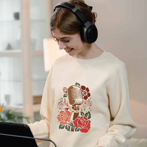 FINGERINSPIRE Music Flower Stencil 11.7x8.3 inch Plastic PET Microphone Stencil Reusable Rose Flower Craft Stencils Music Notes Stencil Template f...