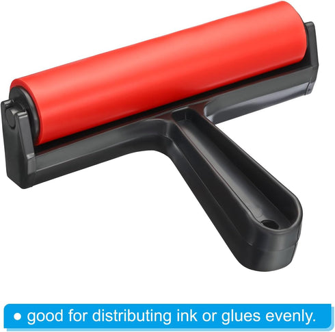 PATIKIL 6 Inch Rubber Roller Brayer, Anti Skid Hard Rubber Roller Tools for Wallpaper Art Craft Printing Printmaking Ink Stamping Tape Constructio...