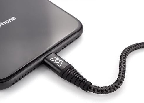 Sewell MOS Strike Lightning Cable, 6ft Two Pack, Ultra Durable Braided Nylon Fiber Jacket, Tangle Resistant, MFI Certified,Gray,SW-33122-06-2...