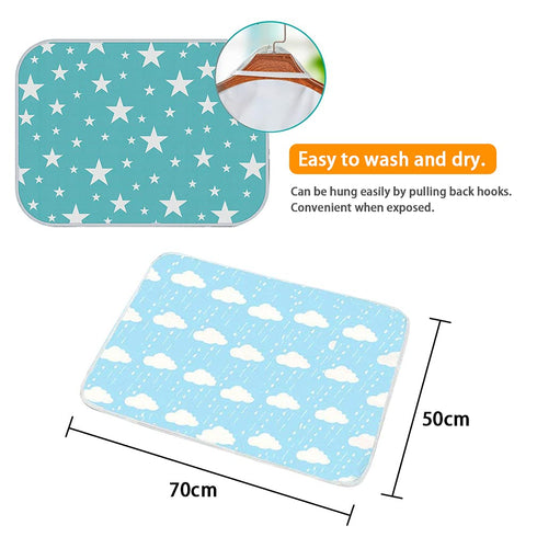 3 Pack Diaper Changing Pad, Maveek Portable Toddler Diaper Changing Pad Waterproof Baby Change Mats Premium Change Pad Liner Bed Pad Play Mat(Gree...