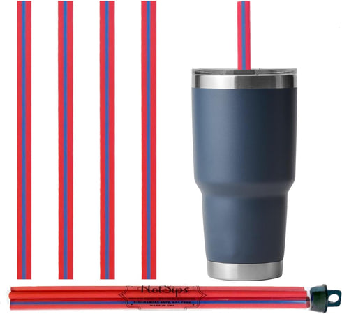 Reusable Drinking Straws with travel case, Made in USA, Cups 12-32 oz - For both Hot and Cold Beverages, Water/Coffee/Tea 4 Large 9.5"...