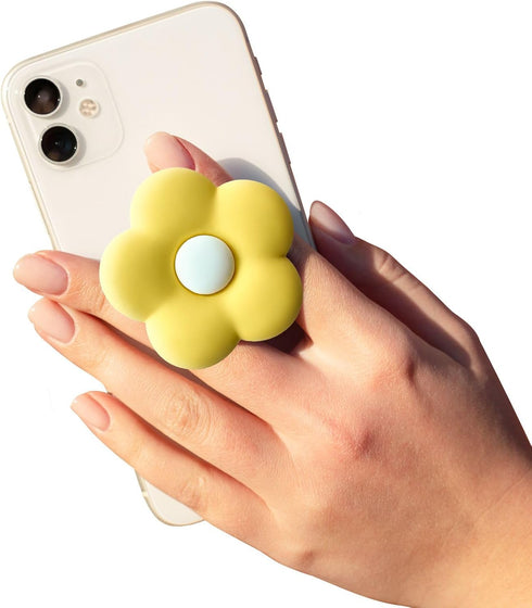 Cute Daisy Flower Shape Collapsible Expandable Multi Functional Mobile Phone Grip & Kicktand?Yellow...