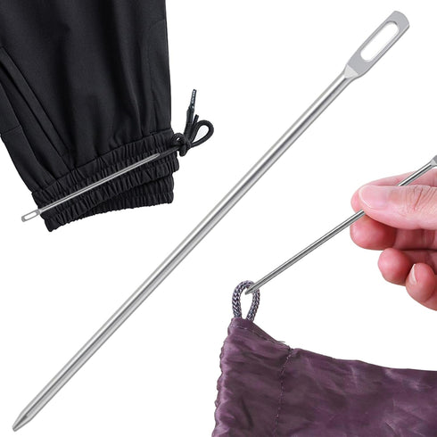 Easy Drawstring Threader Tool Metal, Quick & Easy Drawstring Threader Tool, Replacement Tool Needle for Jackets Swim Trunks Pants Sweatpants Short...
