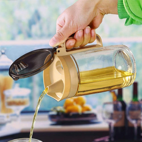 TENTA KITCHEN Oil Dispenser Vinegar Dispenser Maple Syrup Dispenser Glass Bottle Cruet No Drip Plastic Bottle Spout with Protective Cap drip Free ...