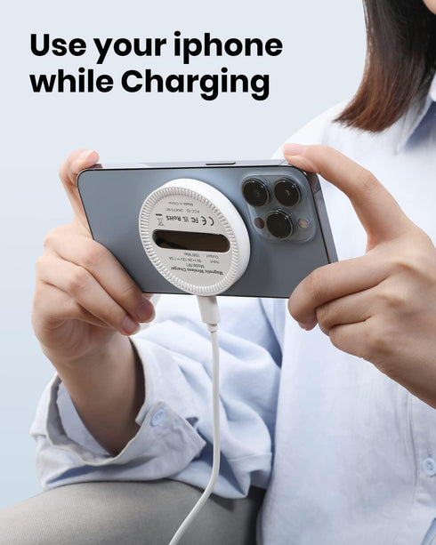 Magnetic Wireless Charger for Apple: MGG Mag-Safe Charging Pad for iPhone 15/14/13/12 Pro Max/Plus/Mini - Mag Charger Pad for AirPods Pro 3 2 with...