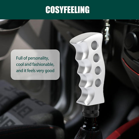 1 PC Car Personalized Shift Knob, Creative Four-Hole Handle Shape Manual Gear Shift Headband M8/M10/M12 Adapter, Universal Decorative Modification...