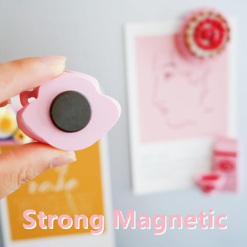 4 Pink Fridge Magnets, Cute 3D Pink Kitchen Appliances with Strong Magnets for Kitchen Home Class Office, Funny Decorative Refrigerator Magnets...