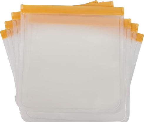 ?Rupert And Jeoffrey's Trading Co Reusable Storage Bags, Freezer Bags 1 Gallon Durable Zipper Bags With Leakproof Airtight Seal, Reusable Bags 7ct...