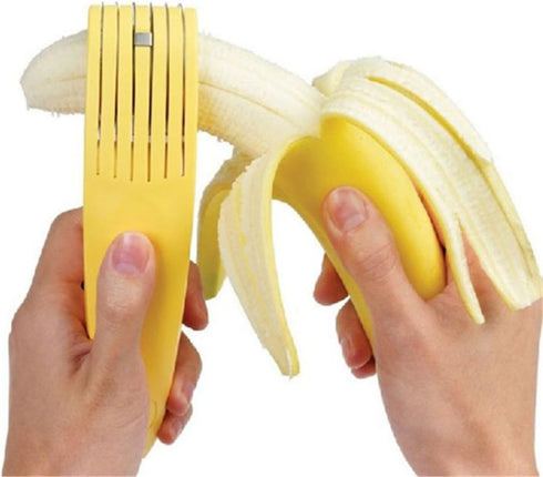 1 PCs Creative Stainless Steel Banana Chopper Fruit Cutter Cucumber Vegetable Peeler slicers Kitchen Tools, Yellow...