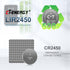 Rechargeable CR2450 Batteries 3.7V High Capacity 120mAh Lir2450 Battery 8 Pack...
