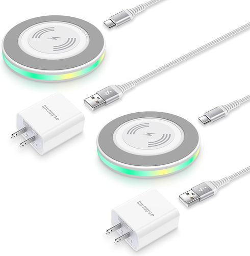 Pixel 8a Wireless Charger Fast Charging Pad with QC3.0 Adapter for Google Pixel 8 Pro 7a 7 Pro 6 Pro, Samsung Wireless Charger Android Phone Charg...