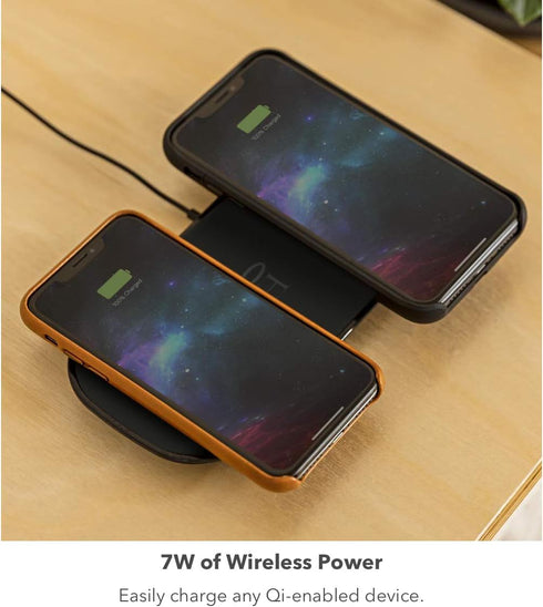Halo Dual Wireless Charging Pad - Made for Apple Airpods, iPhone 12 Pro, 12 Pro Max, 12 Mini, iPhone 11, 11 Pro, 11 Pro Max and Samsung Other Qi-E...