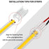 COB LED Strip to Wire Connector 20 Pieces Waterproof LED Adapter Connectors Transparent Solderless LED Light Strip Connectors for Strip Light Unwi...