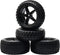 JIUWU 1:10 Scale Off Road RC Buggy Front Wheels and Tyres x4 Black 5 Spoke for HSP...