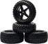 JIUWU 1:10 Scale Off Road RC Buggy Front Wheels and Tyres x4 Black 5 Spoke for HSP...
