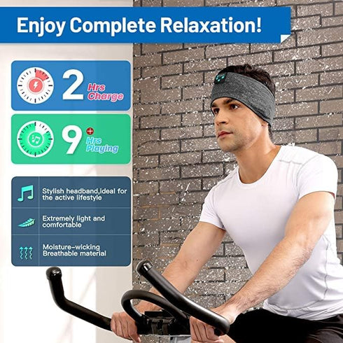 Soft Comfortable Over-Ear Headphones, Wireless Headband Headphones with Ultra-Thin HD Stereo Speakers Perfect for Sleep, Sports, Workout, Jogging,...
