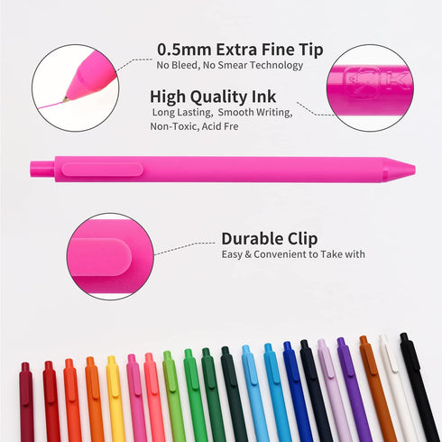 Retractable Gel Pens, 20 Assorted Colors...