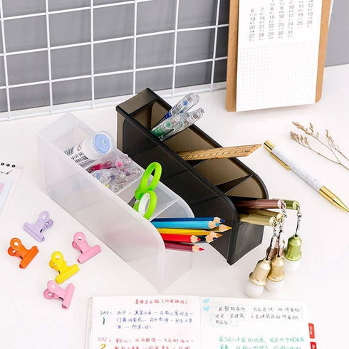 Desk Organizer, Pencil Holder with 4 Compartments Pen Organizer for Home School Office Desk Supplies Accessories 1pc (White)...