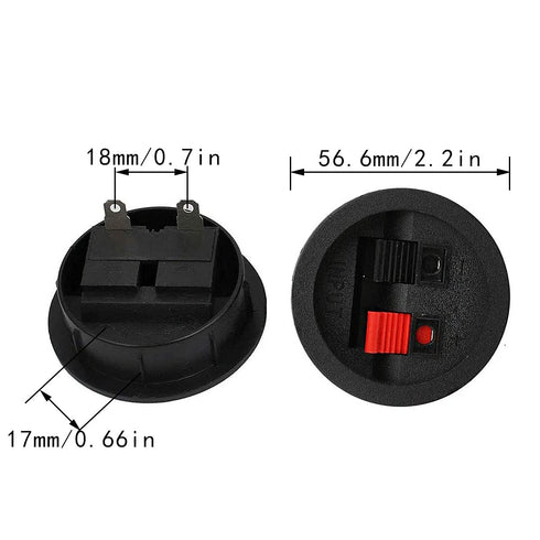 Round Speaker Terminal Cup 4PCS Round Express Spring Clip Double Binding Post Screw Wire Car Subwoofer Speaker Wire Terminal Connector WP2-9...