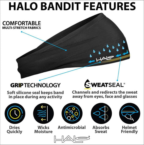 Halo Headband Bandit - 4" Wide Pullover Sweatband for Both Women and Men...