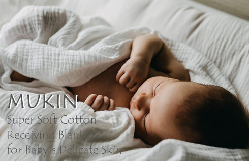 MUKIN Baby Bath Towels, Super Soft Cotton Receiving Blanket for Baby's Delicate Skin,2Pack Swaddle Blanket for Newborns Toddlers Boy Girl,Baby Reg...