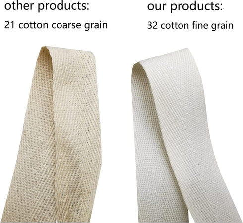 Cotton Twill Tape 1 Inch Wide 50 Yard Soft Natural Herringbone Cotton Webbing Roll forDIY Craft Making (1 inch, 50 Yards, White)...