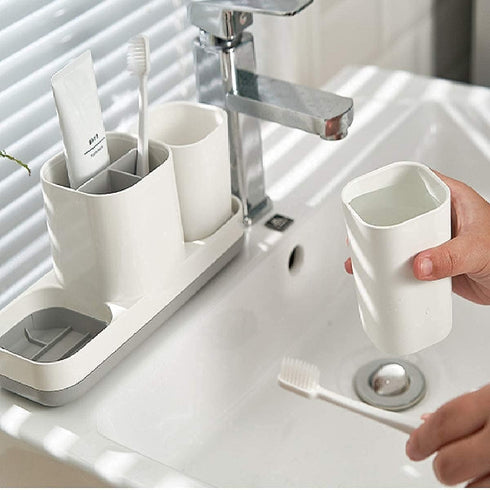 Toothbrush Holder Toothpaste Dispenser for Bathroom Vanity Organizer Countertop, 2 Bathroom Cups, Electric Toothbrush Holder, Kids Bathroom Decor ...