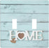blue home wood Funny Light Switch Cover Decorative Wall Plate Double Toggle 2 Gang for Room Kitchen Living Women Bedroom Bathroom...