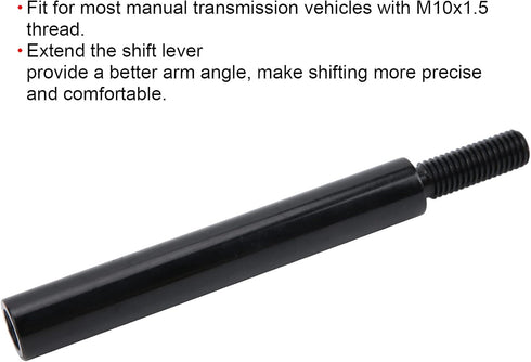 Qiilu Type R Short Shift knob Lever Extension Extender 5in Shift Knob Extension Manual Gear Shifter Extender Lever M10x1.5 Black Universal...