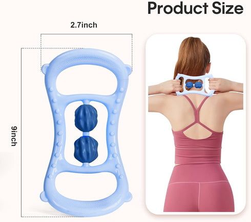 Neck Massager Back Massager, Trigger Point Roller Massager for Yoga Shaping Fitness, Ergonomic Handle Design, Pain Relief Massager for Deep Tissue...