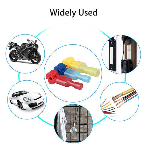 60Pcs 30Pairs T Tap Wire Connectors, 22-10 AWG Quick Splice Electrical Wire Terminals, Insulated Male Quick Disconnect Spade Terminals Assortment ...