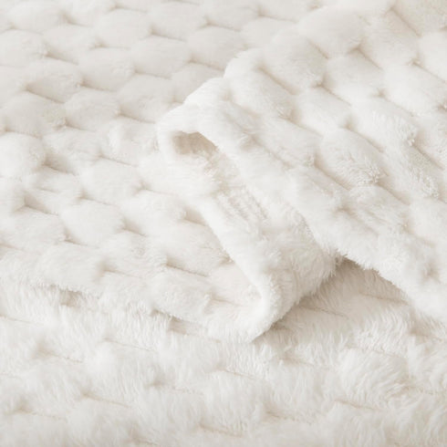 HOMRITAR Flannel Fleece Fluffy Fuzzy Blanket for Baby 3D Jacquard Soft Warm Plush Bed Blanket for Home Decor, Toddler Infant or Newborn Receiving ...