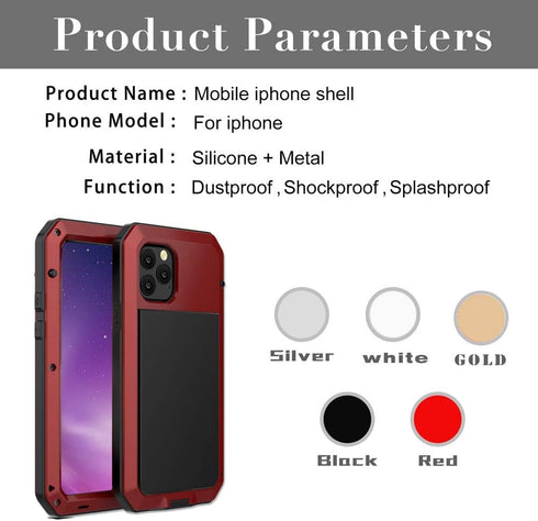 Marrkey for iPhone 11 Pro Max Case,Full Body Protective Cover Heavy Duty Shockproof Tough Armour Aluminum Alloy Metal Case with Silicone Built-in ...