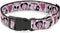 Disney Pet Collar, Dog Collar Plastic Buckle, The Nightmare Before Christmas Jack and Sally Doodles Pink, 9.5 to 13 Inches 1.0 Inch Wide...