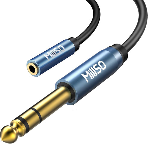 MillSO 1/4 to 3.5mm Headphone Adapter TRS 6.35mm 1/4 Male to 3.5mm 1/8 Female Stereo Jack Audio Adapter for Amplifiers, Guitar, Keyboard Piano, Ho...