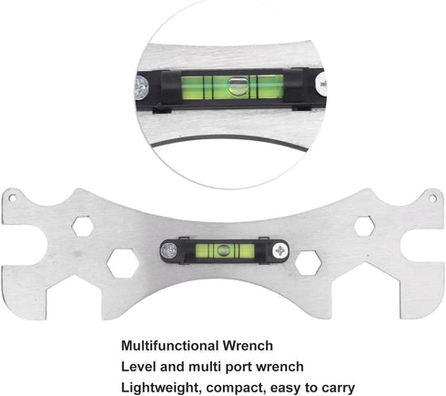 Multifunction Wrench Level Tool Engineering Level Mounting Leveling Tool Wrench Hex Screw Removal Spanner for Bathroom Faucet Water Pipe Repair...