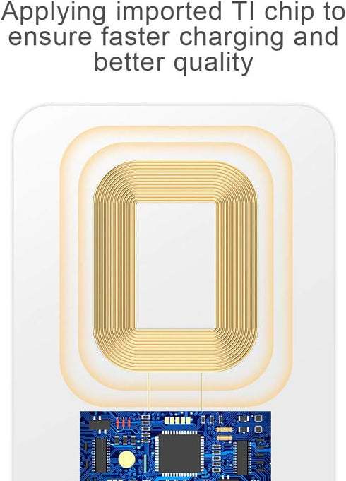 IVY QI Wireless Charging Receiver Adapter with Fast&Smart Microchip Technology for Samsung Galaxy A16 A26 A36 A56 A06 A15 A55 A35 A25 A54 A14 A34 ...