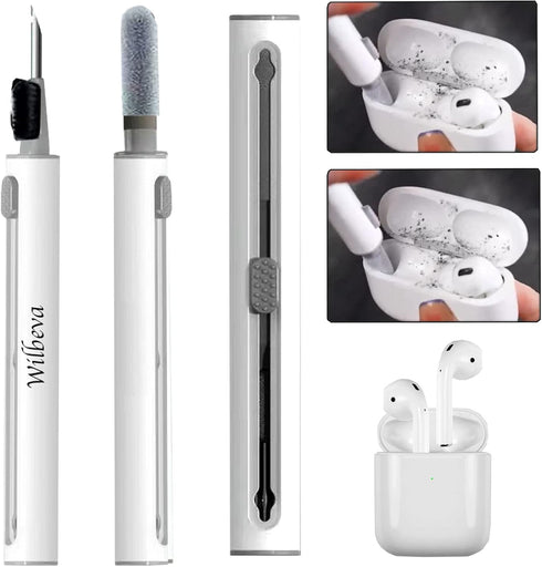 Cleaner Kit for Airpods, Wilbeva Bluetooth Earbuds Cleaning Pen for Airpods Pro 1 2 3 Samsung MI Android Earbuds, 3 in 1 Compact Multifunctional H...