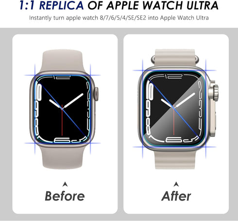 Ultra Look - Fullife 2 in 1 Compatible with Apple Watch Case Series 6 44mm Waterproof Screen Protector, Front & Back Protective Bumper Cover iWatc...