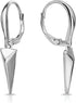Sterling Silver Geometric Minimalist Triangle Leverback Dangle Drop Earrings for Women Mens...